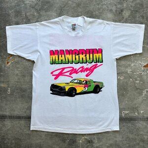 Vintage 90s Mangrum Racing NASCAR Dirt Racing Shirt
